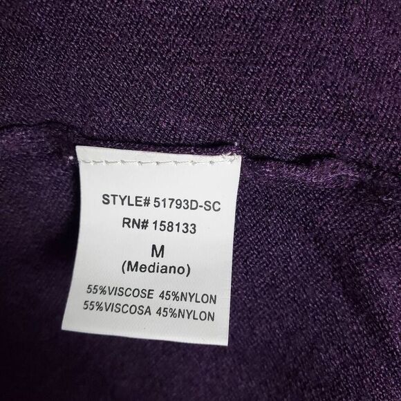 Staccato Purple Open Front Cardigan M NWT Lightweight Pocket Knit Sweater - Picture 6 of 7